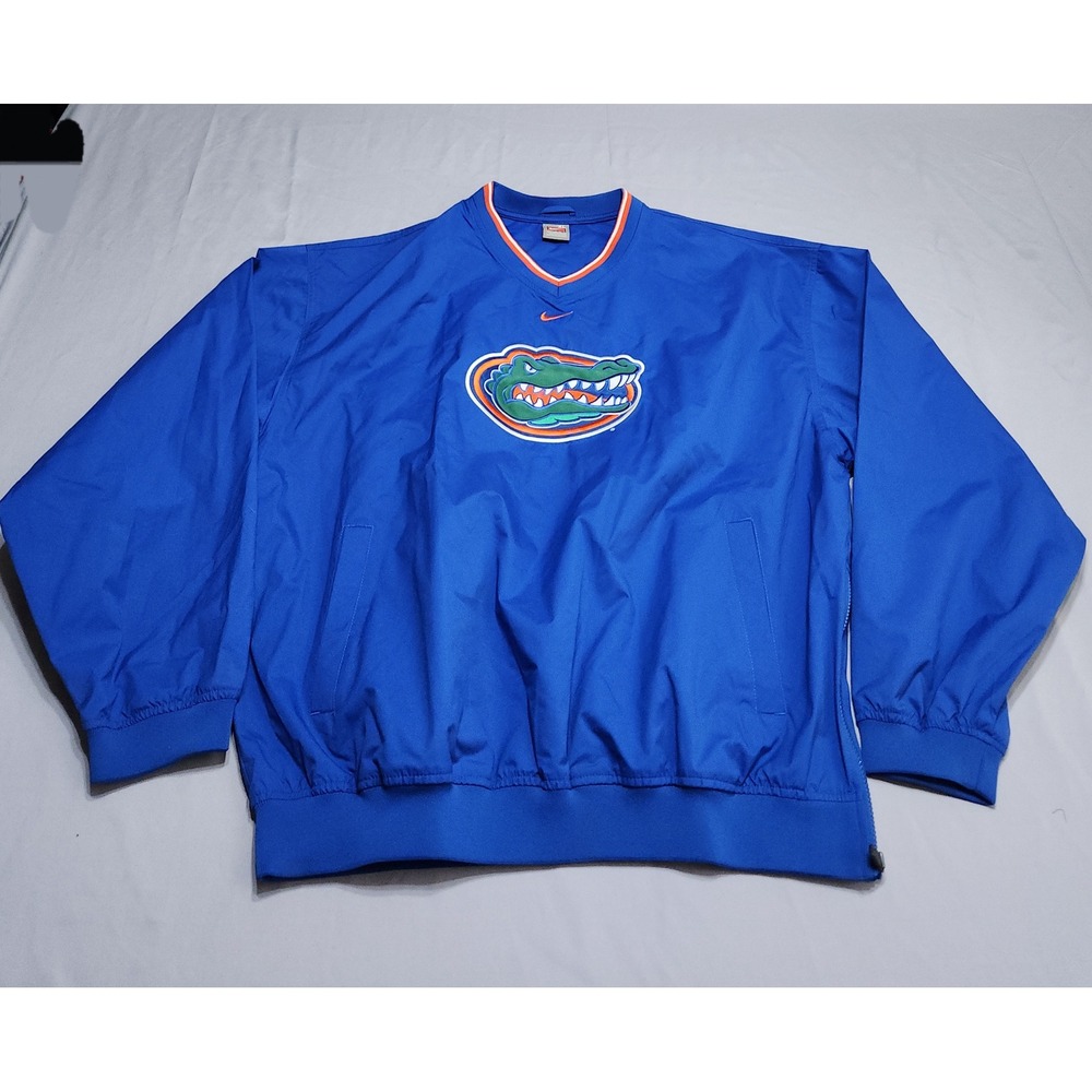 Nike Florida Gators Windbreaker Pullover Blue V-Neck Vintage XL Embroidered Logo